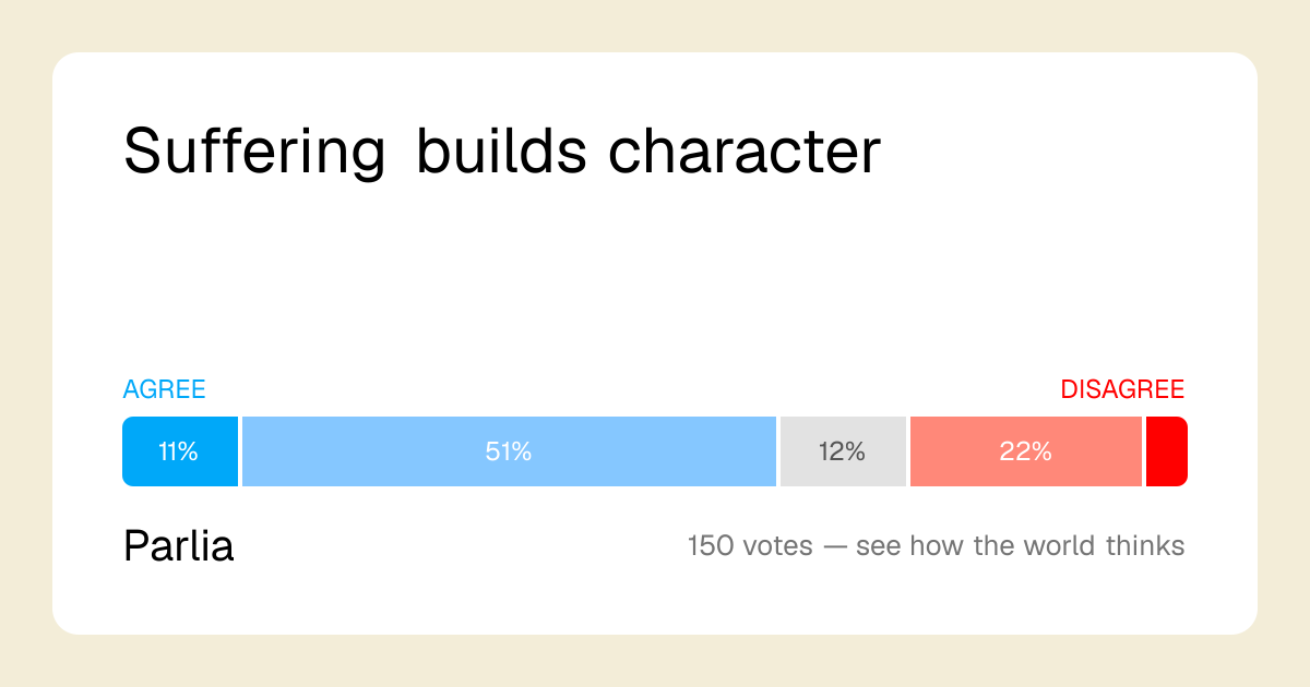 Suffering builds character | Parlia